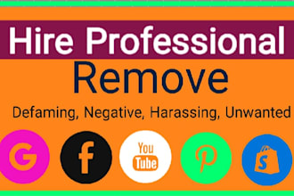 remove harassing, defaming, unwanted, leaked content under dmca