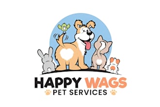 do unique lion, pet, dog, wolf, bear, fox, eagle, cat, tiger, animal logo design