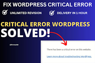 fix critical error on wordpress website