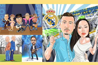 draw a cartoon portrait caricature drawing from a photo
