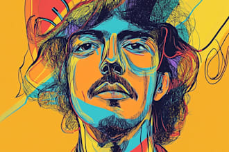 draw illustration expressionism portrait, abstract art