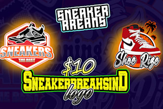 design custom sneaker, shoes brand, shoes and footwear logo for your store