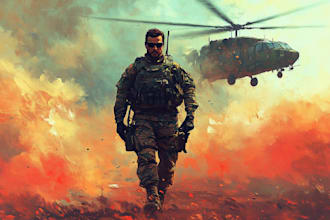 draw military themed illustrations
