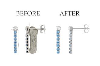 do jewelry image retouching and cutout, shining, create a reflection, shadow