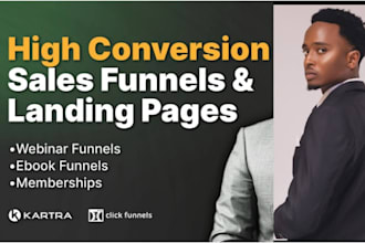 build funnels, landing pages in clickfunnels, kartra, gohighlevel, kajabi