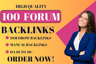 create 55 forum posting backlinks to high authority links