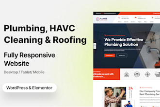 create cleaning, plumber, handyman, electrician, roofing and plumbing website