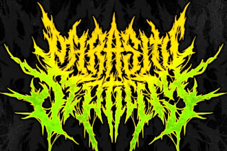 draw custom black, slam, brutal, grindcore death metal logo for your band brand