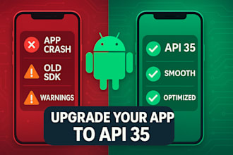 upgrade android apps to target API level 35, fix bugs, reskin, and optimize