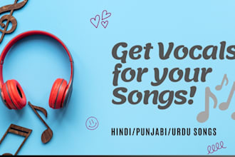 do punjabi, hindi, and urdu vocals for songs or covers