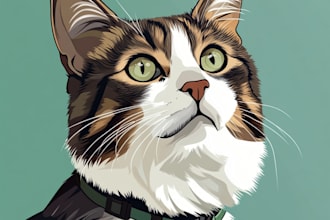 create realistic pet portrait into digital oil painting