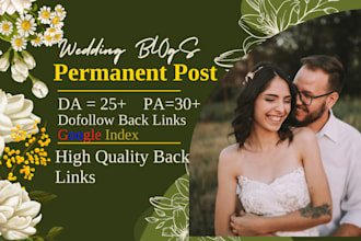 provide dofollow SEO guest posts on wedding website high da