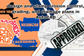 design and stamp erosion control, grading, and drainage plans in autocad
