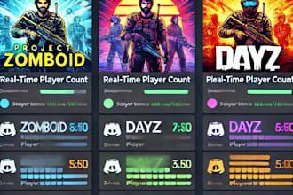create a dayz,arma,project zomboid playercount bot for discord