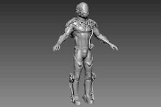 printable 3d figure,cosplay,nsfw,miniature, zbrush,3d pinting,robot sculpt,dnd