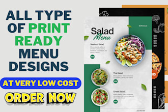 design restaurant menu card, buisness menu, flyer, printable and digital menus