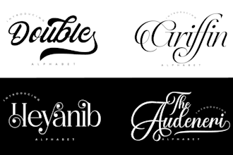 do clean elegant signature logo, handwritten fonts or text