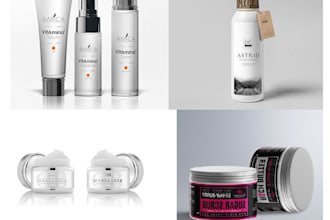 do cosmetic logo and bottle label design