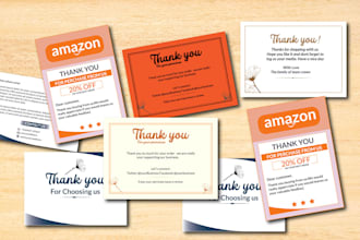 design  amazon thank you card, business cards within 6 hours