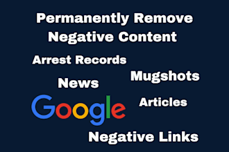 permanently remove mugshots negative links articles news cases on google