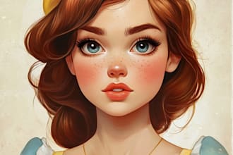 do cartoon disney portrait for couple,