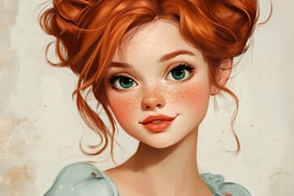 draw a gorgeous disney style cartoon portrait