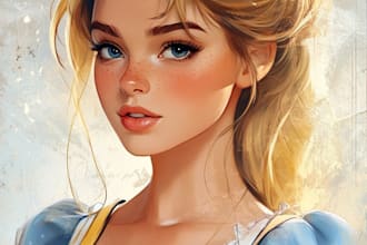 draw your cute disney cartoon portrait