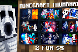 design horror minecraft thumbnail for youtube