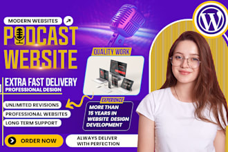 design and develop a stunning, wordpress podcast website