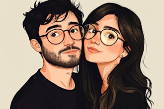 create your couple portrait illustration