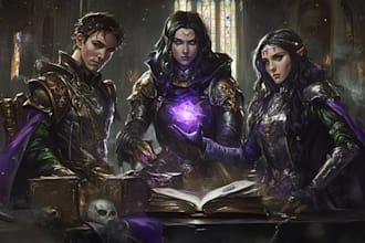 make a dnd character art or party for you