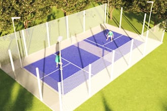 design pickle ball courts and pedal courts with facilities