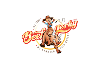 design beef jerky selling company logo
