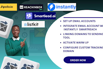setup instantly ai, smartlead, reachinbox ai for warm up and cold email outreach