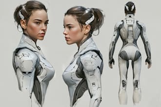 create a sci fi character and star wars game art, fantasy art