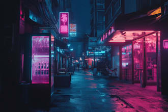 create a cyberpunk city style art for any project