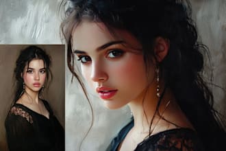 create oil painting style realistic digital portraits