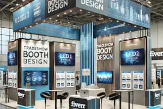 design trade show booth and backdrop for your exhibition