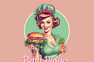 make vegetarian street food brand burger logo