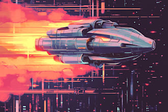draw sci fi art and spaceship design