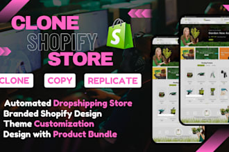 clone automated shopify store, copy duplicate brand shopify website replicate