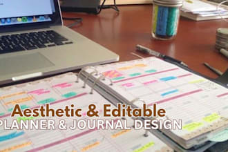 design custom printable planner, jouner, tracker or workbook