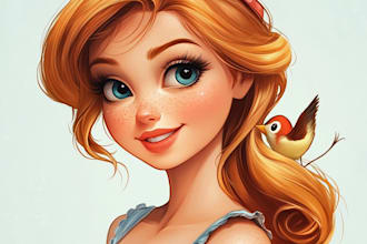 do  your cartoon portrait in disney style