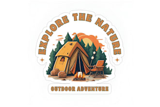 design travel, outdoor and adventure logo with creative thinking