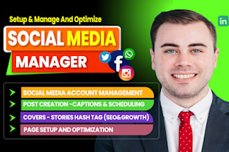 be your social media marketing manager for instagram facebook and linkedin