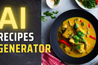 develop saas ai cooking, meal plan website, ai food recipe generator website