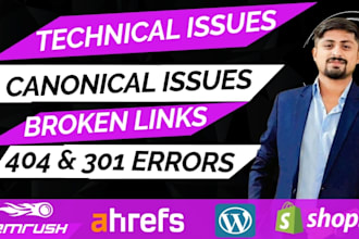 fix 404 broken links and canonical issues on your website