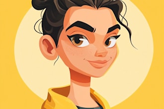 convert your photo into yellow cartoon portrait or cartoon