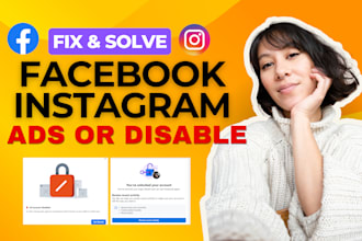 fix facebook ads account, faceb business manager, instagram ads account problems
