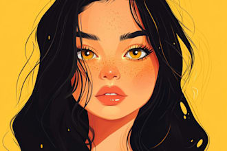 draw yellow cartoon caricature family portrait illustration